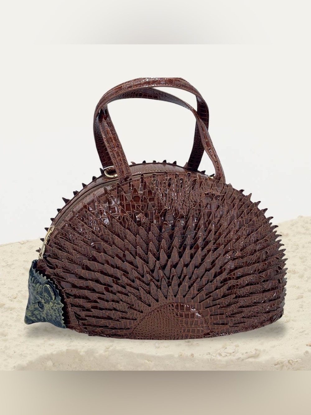 Faux Leather Hedgehog Shape Crossbody Handbag